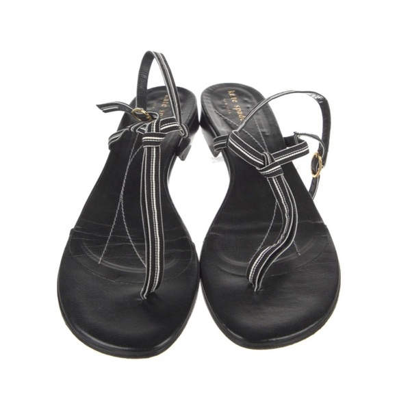 KATE SPADE Leather with Ribbon T-Strap Sandal - Picture 3 of 8
